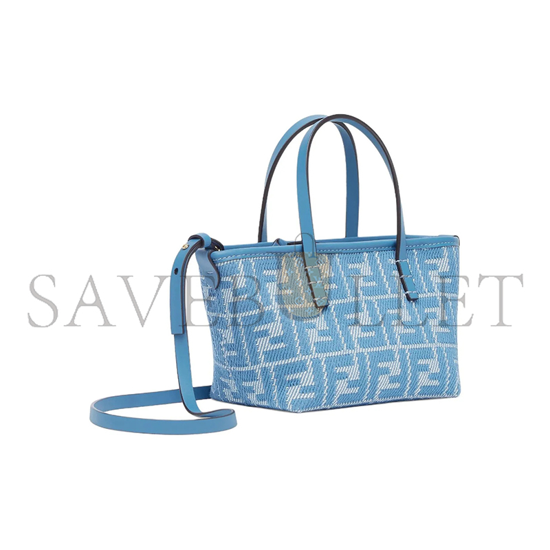 FENDI ROLL MINI FABRIC BLUE 8BS096AUPXF1SKL (15.5*13*11cm)